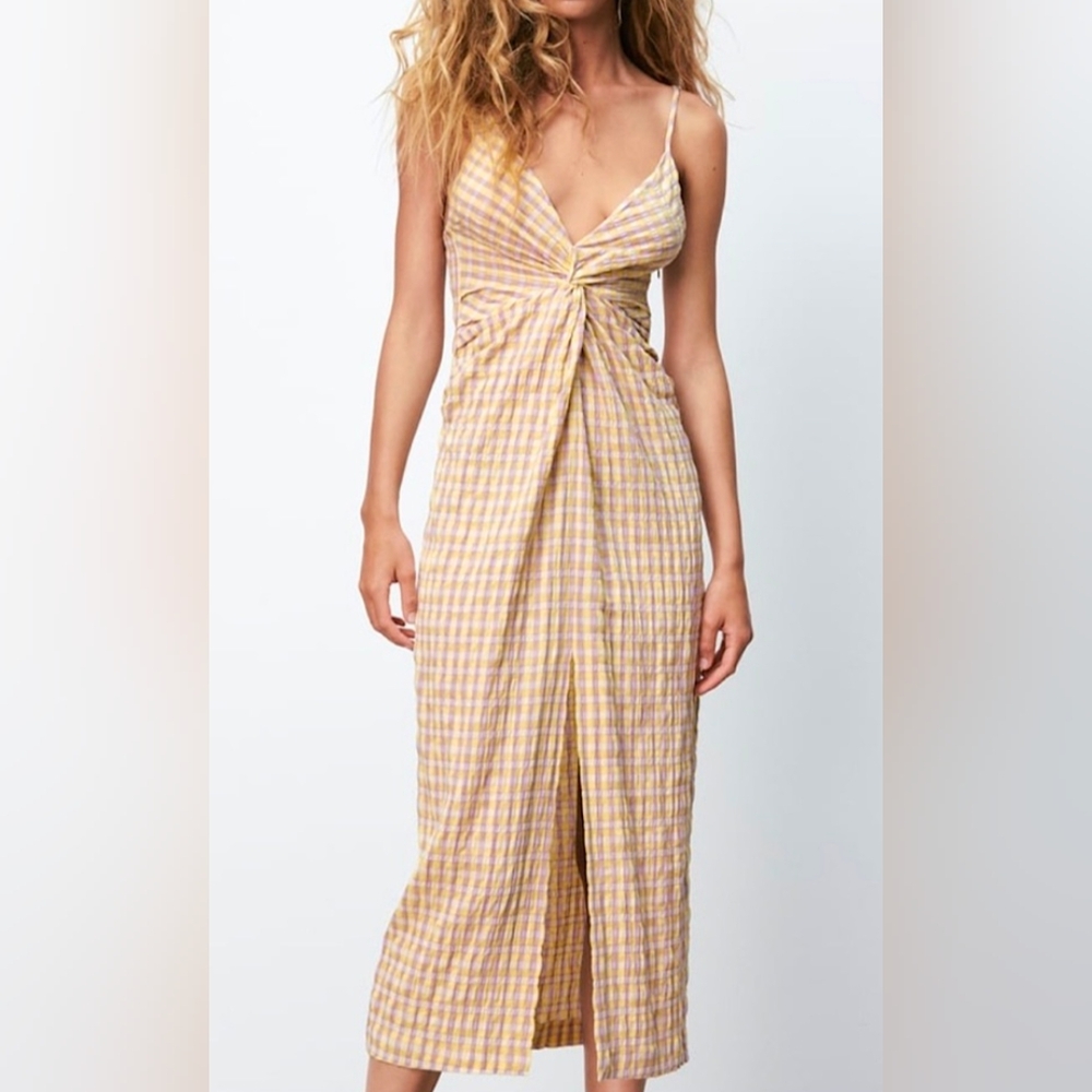 Zara Plaid Dress - Yellow and Pink